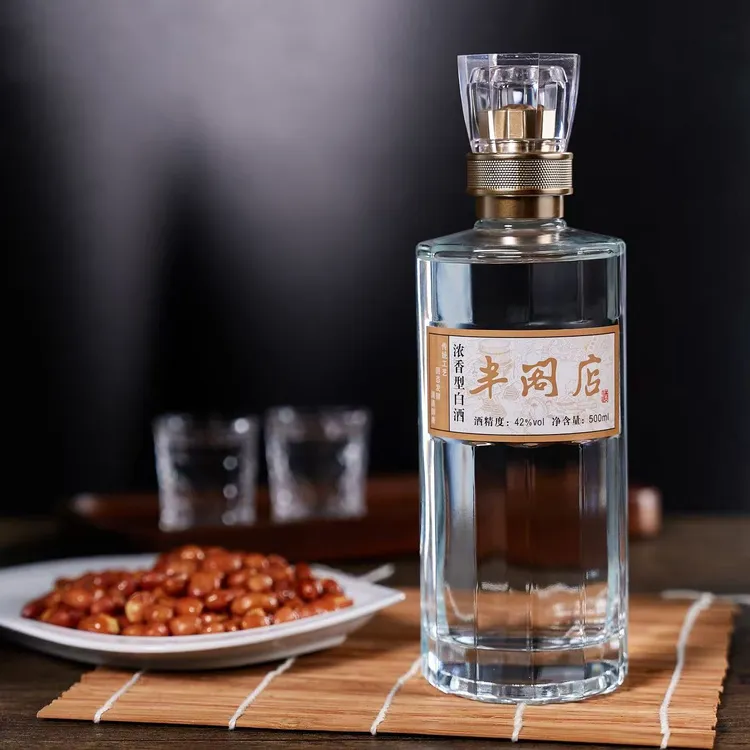 半阁店裸瓶装浓香型白酒五粮酿造固态纯粮酒500m×4瓶装42度