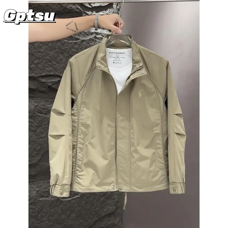 GPTSu潮流简约立领夹克春秋新款时尚百搭休闲上衣男帅气宽松外套