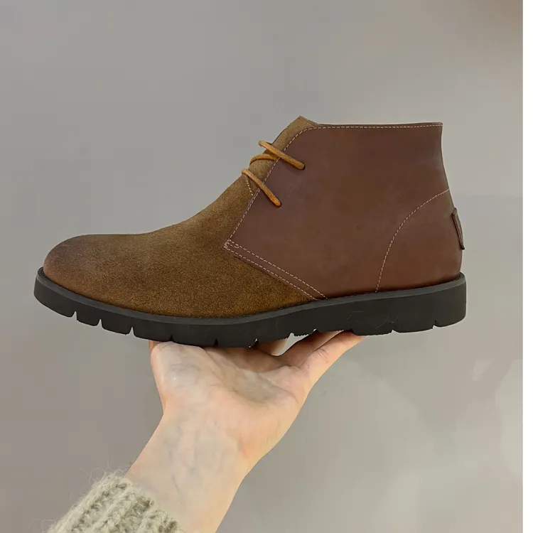 UU高帮保暖素面系带圆头皮靴马丁靴短靴靴子复古时尚