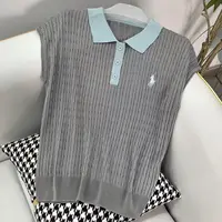 纪凡姬/4039-夏季麻花女刺绣短款修身显瘦百搭无袖针织衫