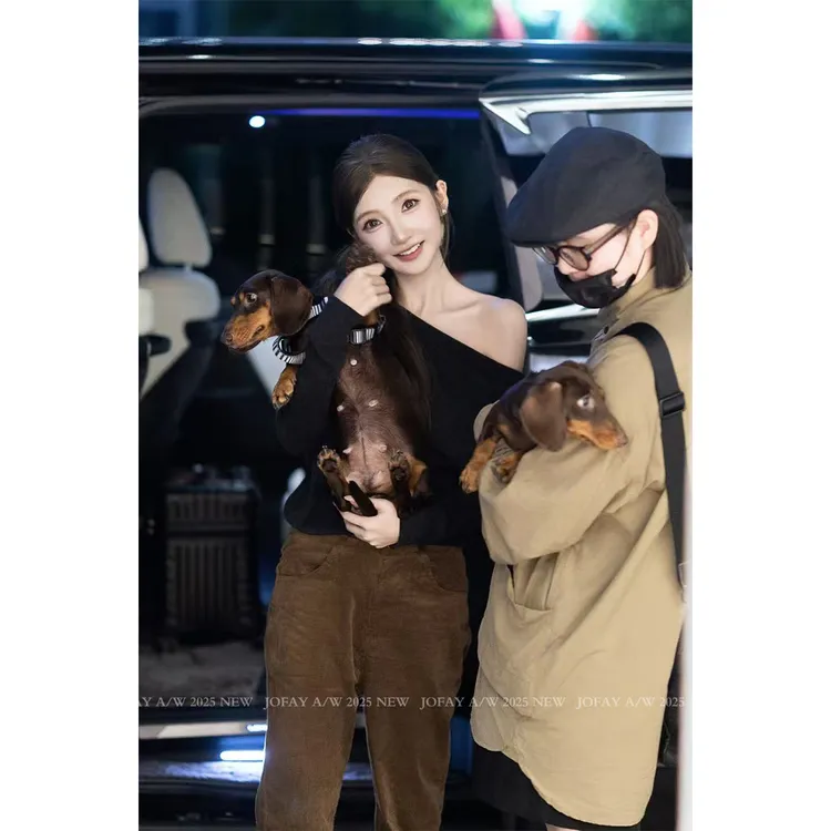 565号|许妍的毛衣|高级露肩毛衣 时尚小众显瘦M1320