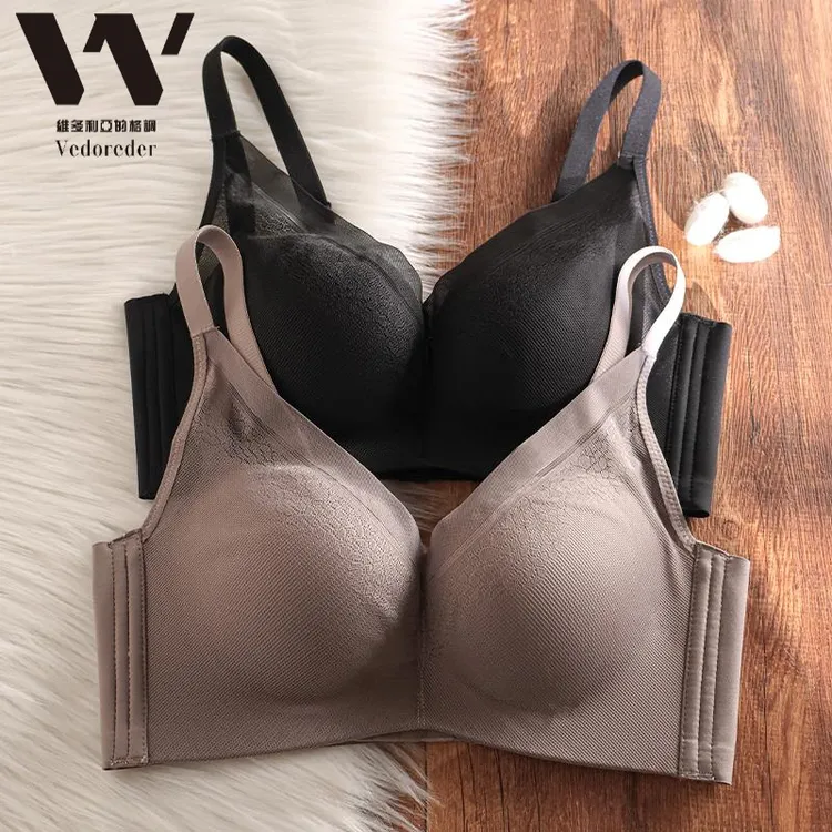 维多利亚100%桑蚕丝调整型无痕小胸聚拢显大内衣女收副乳防下垂无