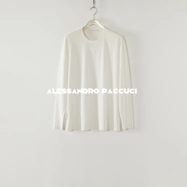 AP洛哥52043TT【轻松派】100长绒棉圆领三角贴多色长袖时尚百搭T恤