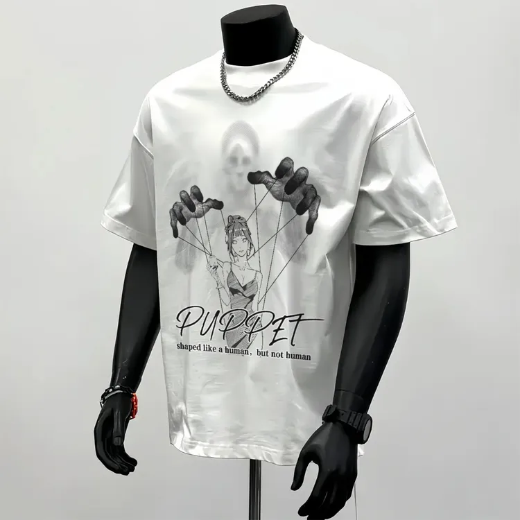 100%纯棉320克重磅T恤潮流百搭短袖个性圆领常规款夏季宽松印花