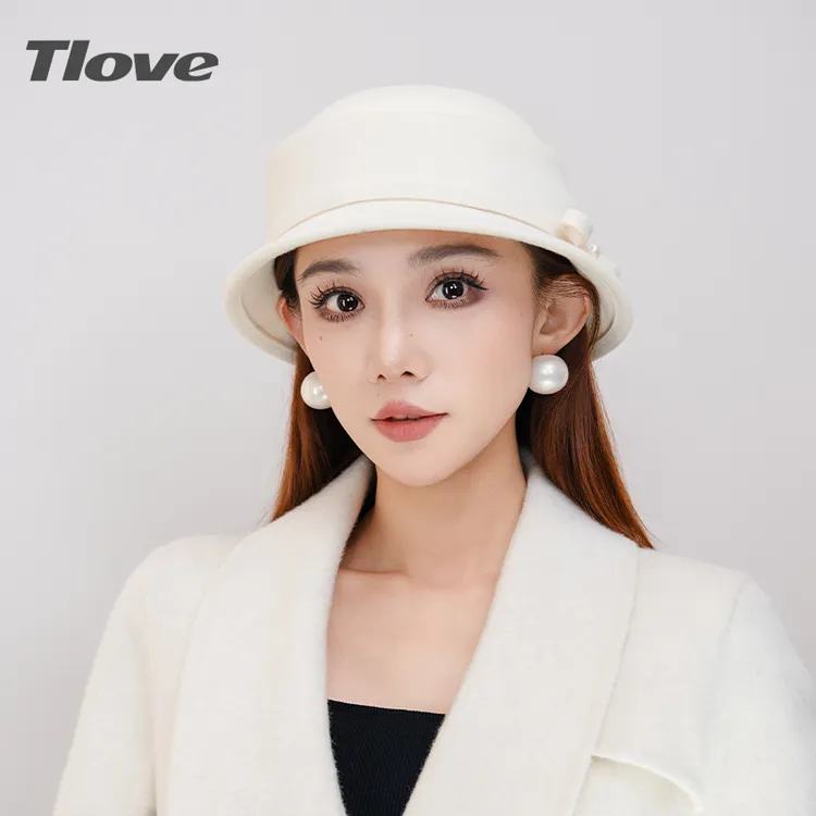 9550礼帽女秋冬法式优雅蝴蝶结显脸小渔夫帽