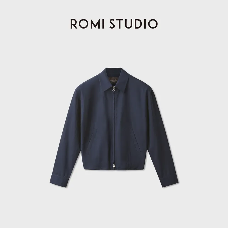 ROMI STUDIO“老干部”轻薄不压身羊毛混纺小翻领外套RWDSWU2792
