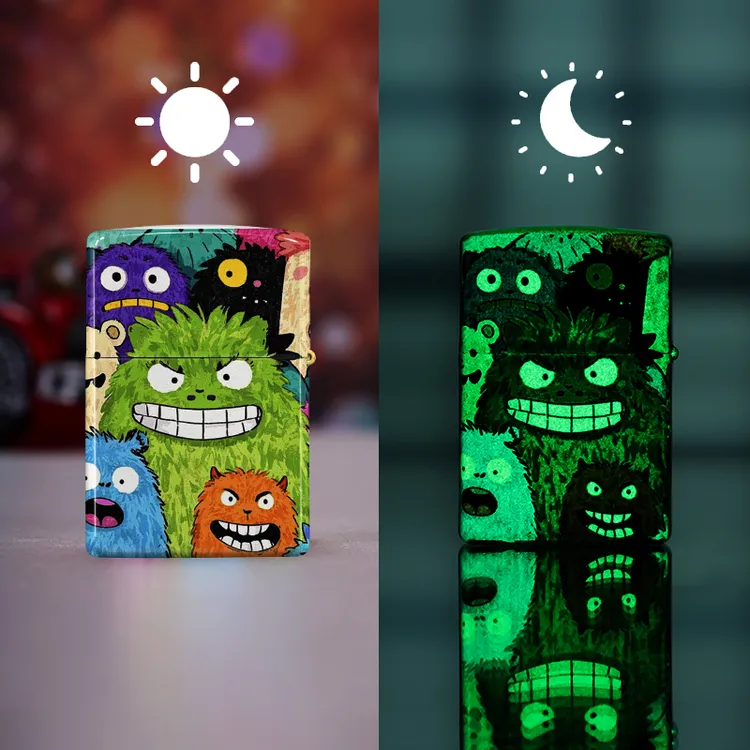 zippo打火机夜光狞萌物语防风煤油送男生礼物搞怪可爱网红款DYJ1