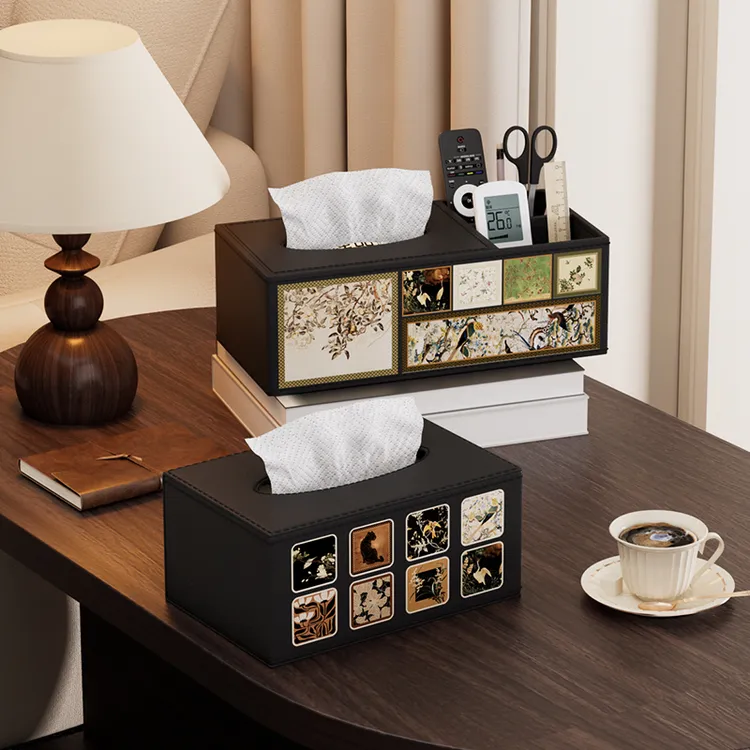 中古风纸巾盒客厅卧室抽纸盒家用卫生间厕纸盒遥控器收纳盒整理盒