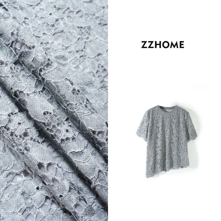 ZOZO HOME|肌理之美镂空蔷薇蕾丝高级夏季不对称上衣t恤q174231p