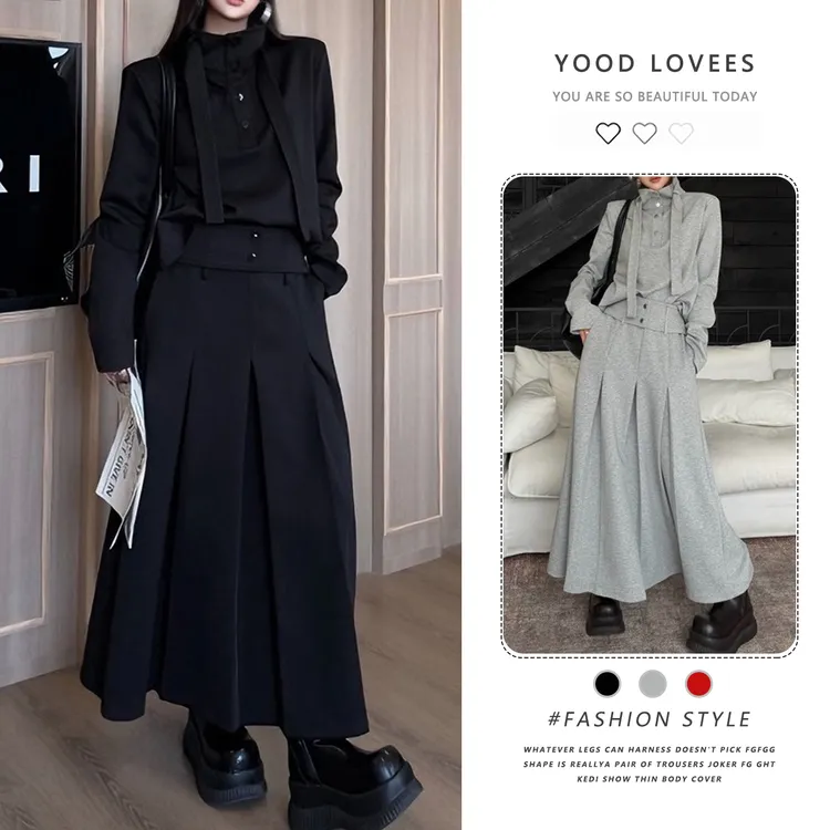 工装风卫衣时尚套装女2025秋冬新款立领上衣高腰百褶半身裙两件套