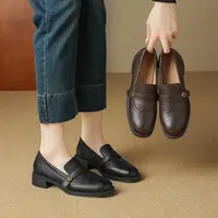 【ZHR则则】3.5cm增高乐福鞋2025秋季新款布洛克女单鞋JF306