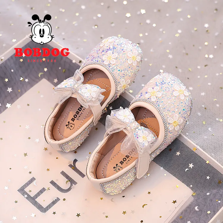 巴布豆童鞋女童公主鞋2025春夏新款洋气软底皮鞋小女孩儿童演出鞋