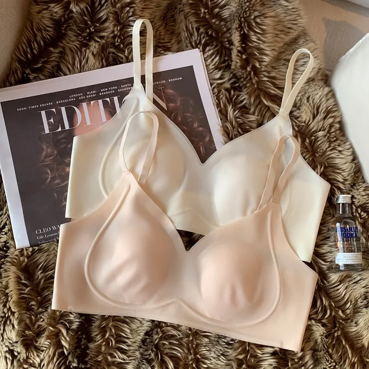 性感薄款兔耳朵凉感无痕乳胶内衣女无钢圈收副乳高级感透气文胸罩