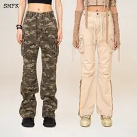 SMFK荒野人鱼工装裤P0002F沙漠直筒宽松迷彩休闲百搭长裤