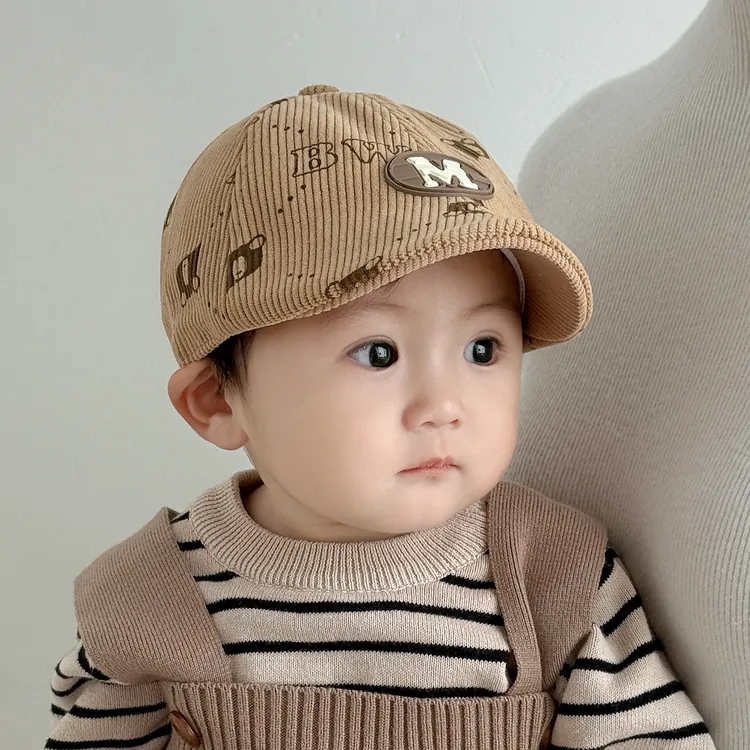 宝宝帽子秋冬季贝雷帽洋气时髦男宝贝雷帽秋季韩版潮酷前进帽儿童