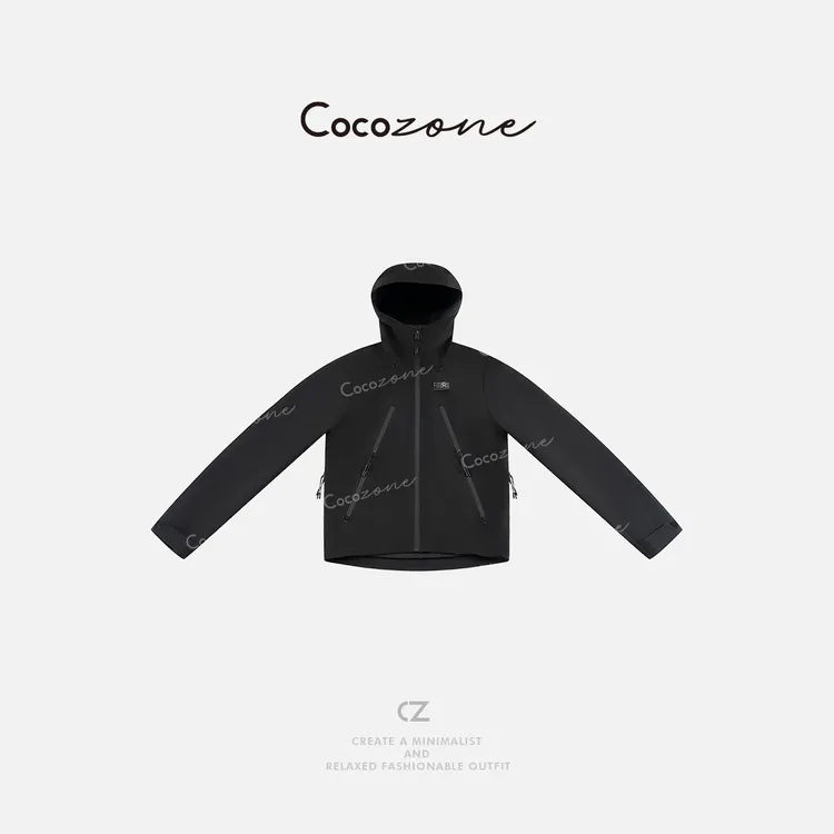COCO ZONE 刘一一 “冷墙”春季设计数字显瘦连帽拉链外套ACD1A0062