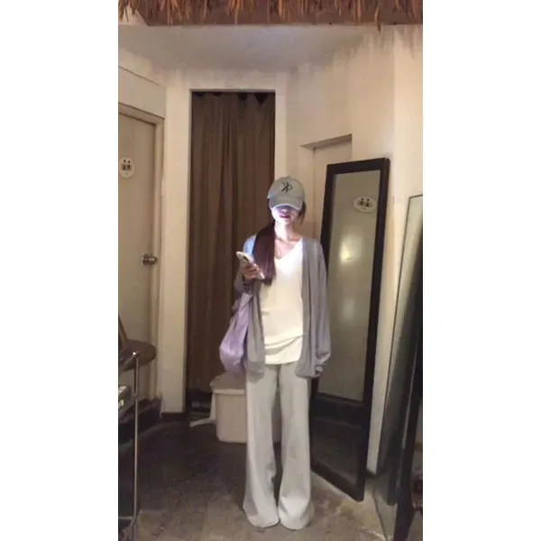 灰色慵懒风防晒长袖开衫外套女夏季新款休闲宽松薄款上衣长裤套装