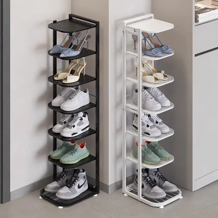 鞋架子多层碳钢家用门口鞋子收纳迷你窄小结实鞋柜铁艺宿舍置物架