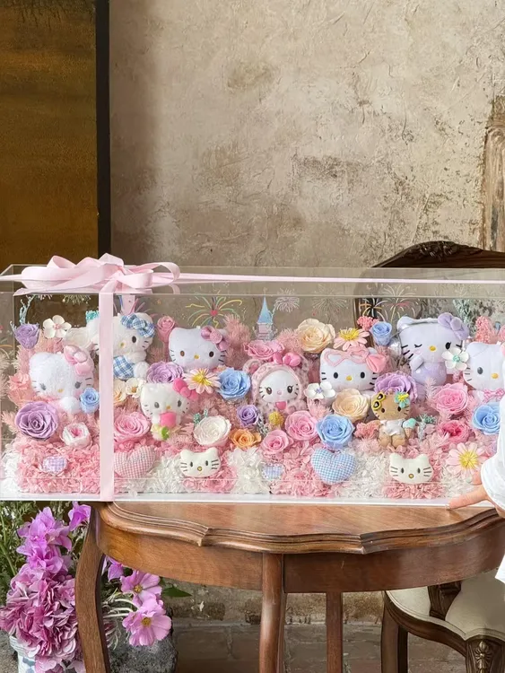 圣诞节情人节礼物盒hellokitty永生花束超大号生日表白送女友闺蜜