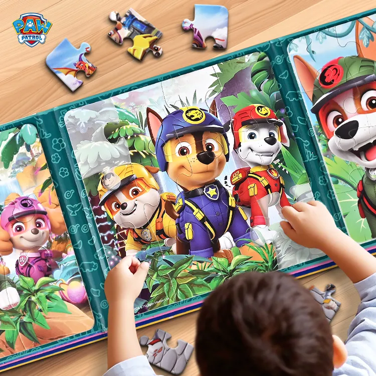 汪汪队拼图进阶磁力拼图3到6岁儿童益智力开发大脑宝宝玩具安静书