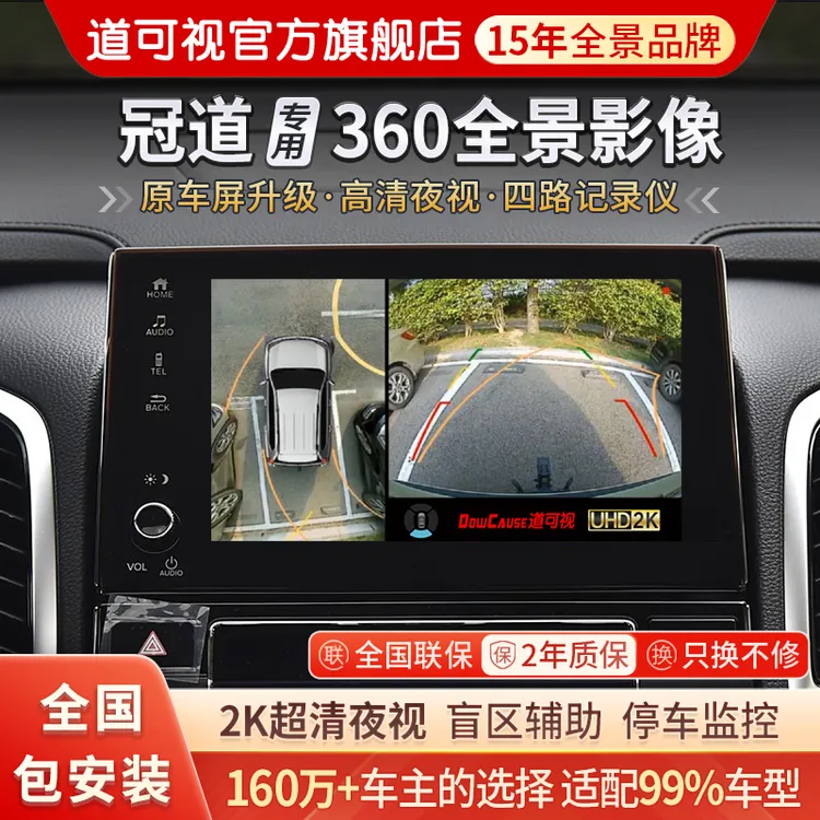道可视汽车360全景影像适用本田雅阁思域冠道皓影CRV缤智倒车影像