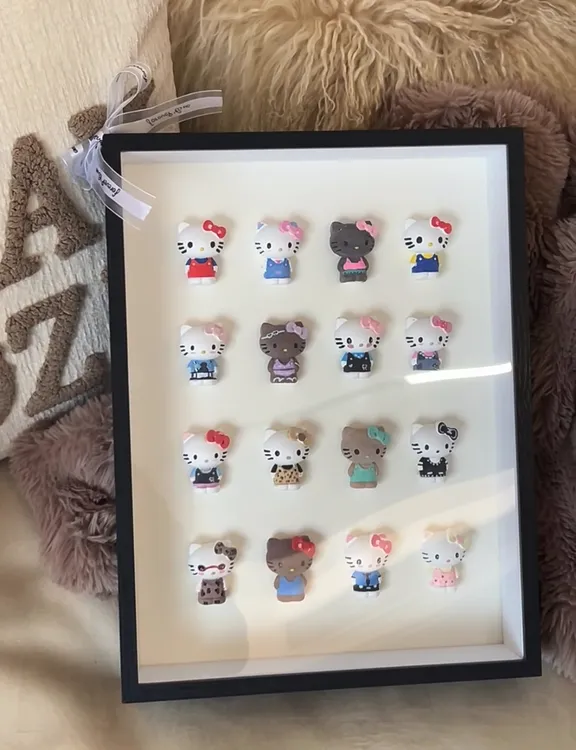 kt猫石膏娃娃相框涂色儿童diy手工涂鸦画石膏白胚彩绘创意摆件