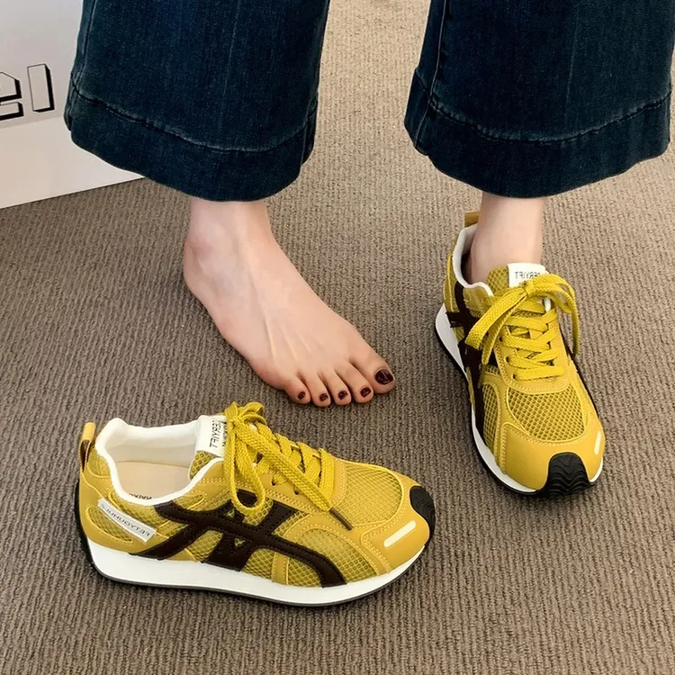 网面透气阿甘鞋女2025年春秋新款时尚网红爆款百搭舒适平底休闲鞋