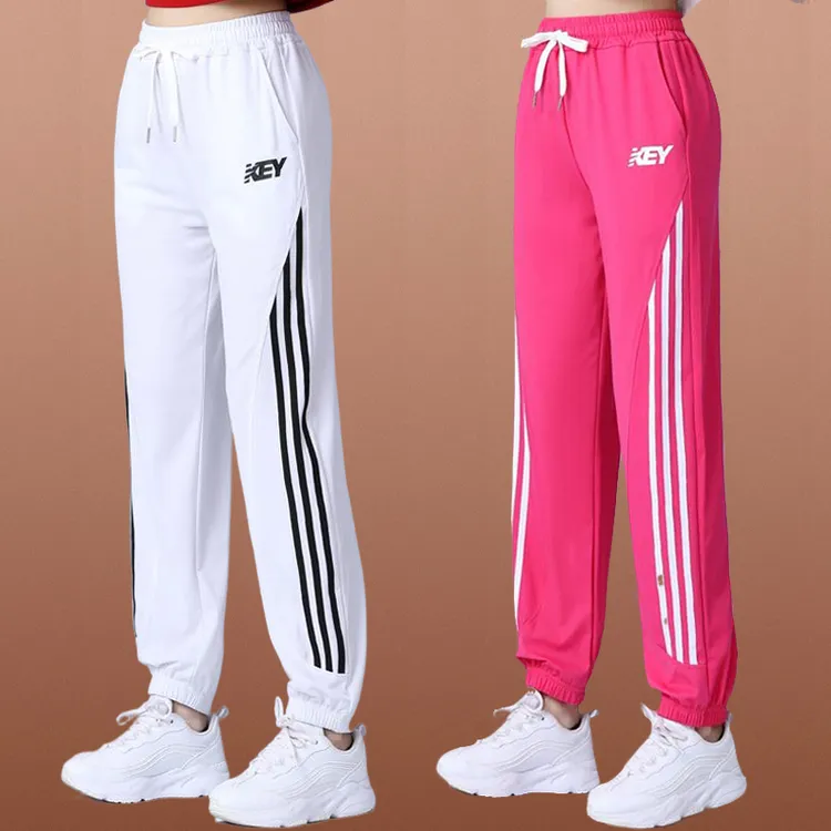 春夏新款广场舞运动裤子棉松紧高腰时尚薄款束脚裤健身跳鬼步舞裤