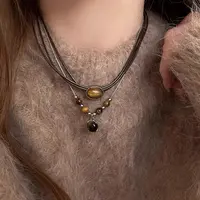 钛钢皮质项链 ——无事牌