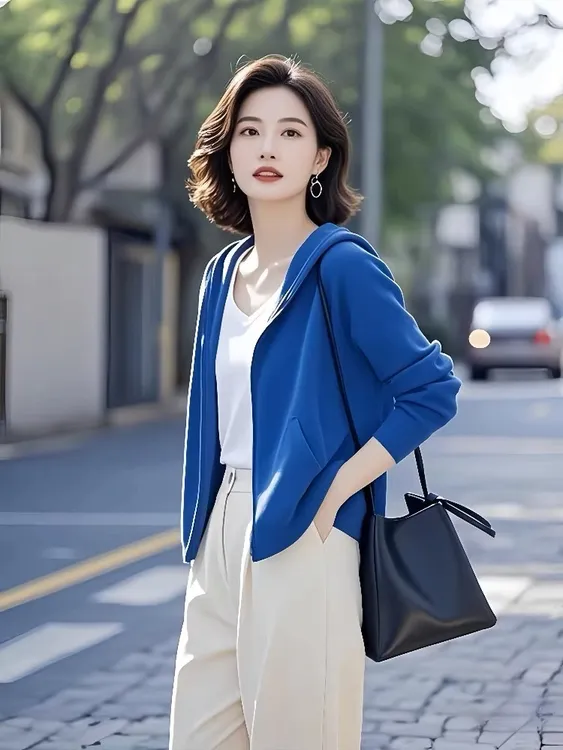 今年流行时髦上衣慵懒独特漂亮蓝色名牌富老千金网红洋气炸街女装