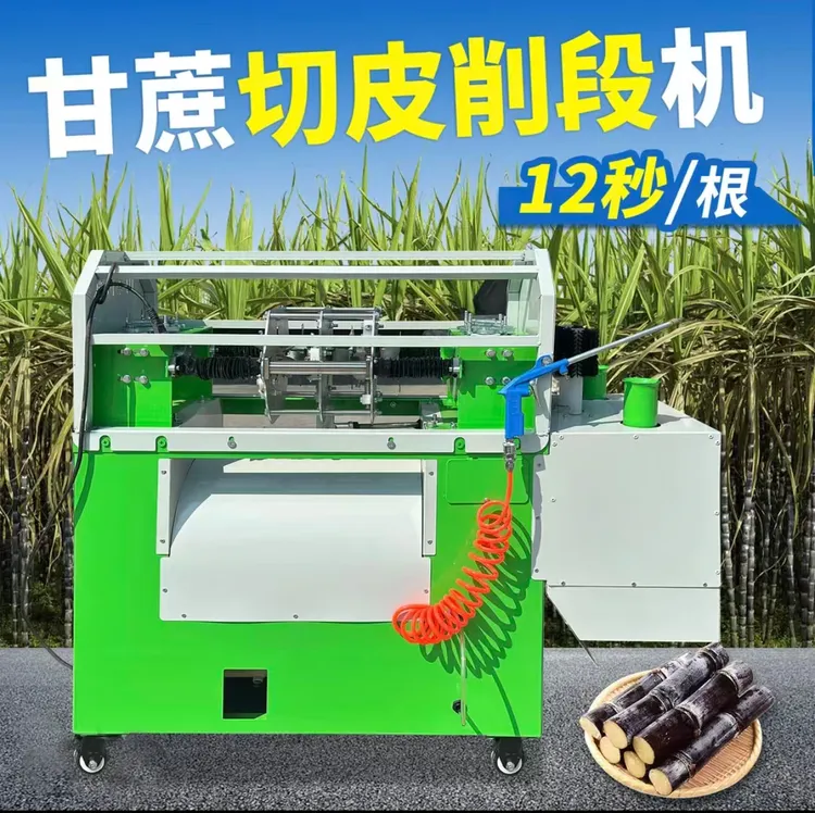 全自动甘蔗削皮机小型商用摆摊切段清洗一体机手工刮皮机