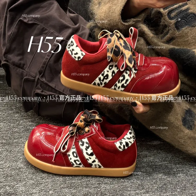 H55-早秋格调丨秋季流行时尚风变异版德训鞋4cm51-2882-RD