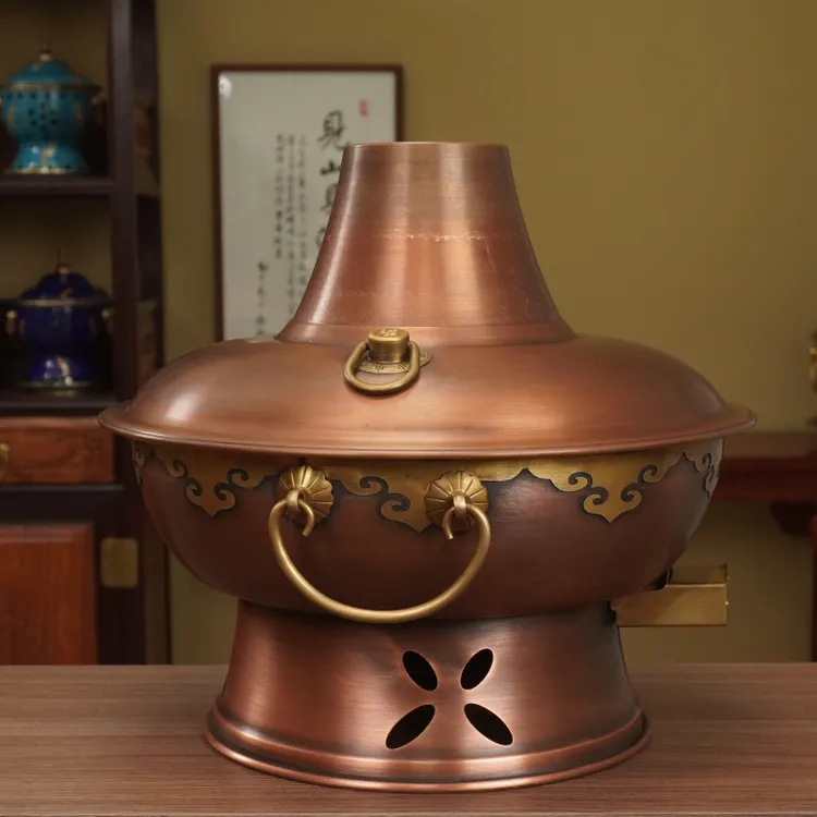 铜火锅电炭两用家用纯铜老式传统木炭老北京涮羊肉