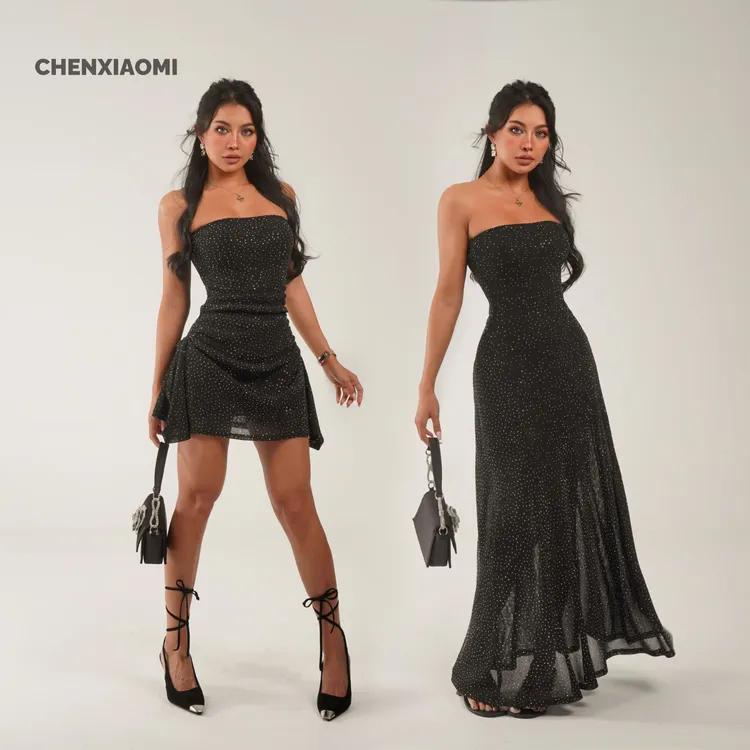 【蜜蜜家】月河星沙 欧美辣妹性感连衣裙长裙/短裙 25/Y643/Y585