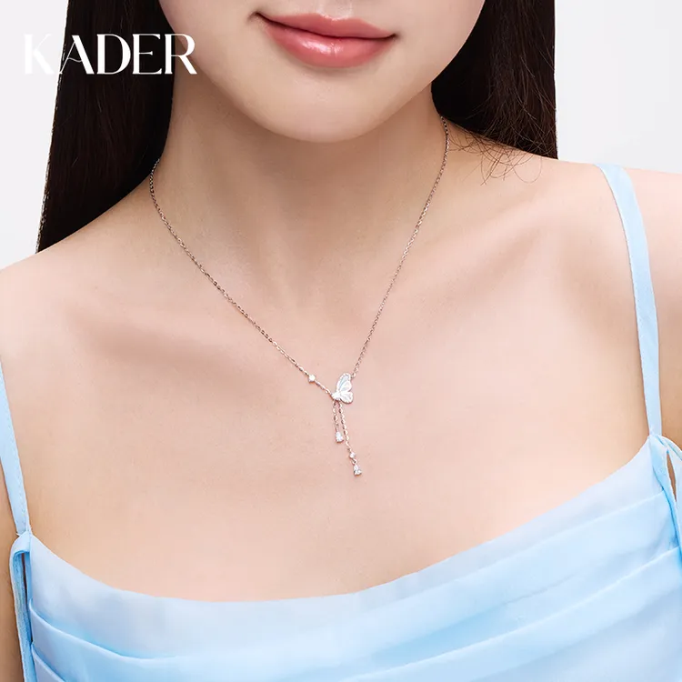 KADER/卡蒂罗 坠链均925银合成锆石 星夜蝴蝶项链饰品精致520礼物商品图