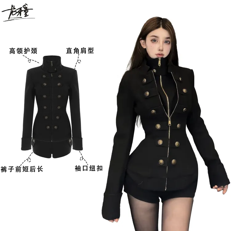 龙牙童推荐【拿破仑乐队】长袖套装显瘦气质紧身轻熟欧美风收腰秋冬