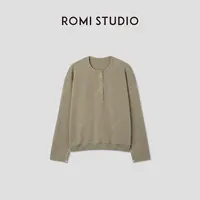 ROMI STUDIO"松弛慵懒"全棉华夫格面料云朵触感长袖T恤RWCAS65079