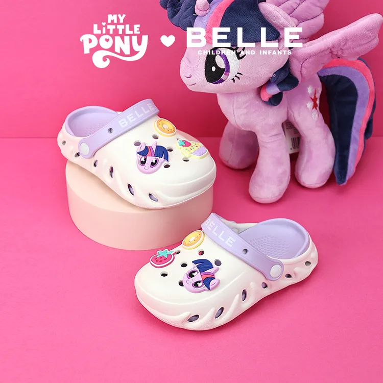 BELLE/百丽26夏新品女童小马宝莉洞洞鞋防滑凉拖鞋RA0037