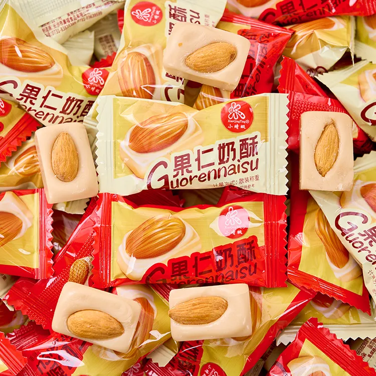 果仁奶酥糖扁桃仁巴旦木硬奶糖年货结婚喜糖果独立小包装散装批发