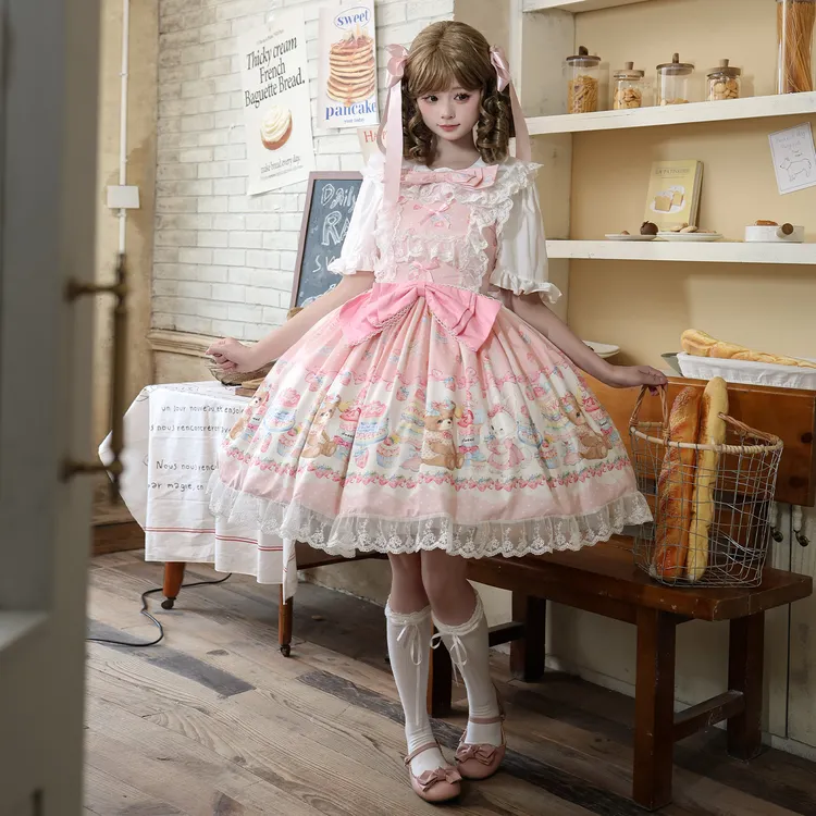 苺果芝士原创Lolita莓屿甜心可爱甜系jsk 连衣裙正品洛丽塔套装