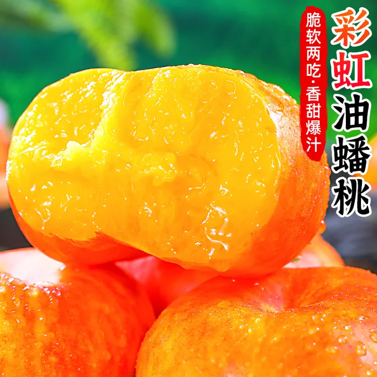 【软硬两吃】彩虹油蟠桃2-4.5斤黄桃子黄金油蟠桃非毛桃新鲜水果