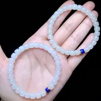 【云上好物】和田玉DIY手串-多样性发其一-6×6.5mm-DS55663-30（JG）