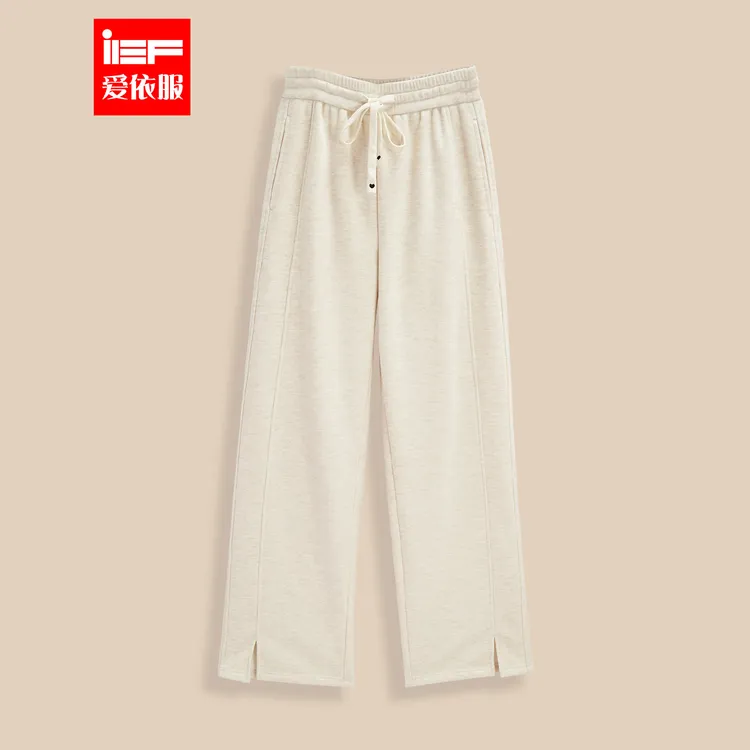 IEF/爱依服加绒加厚2025秋冬新款简约休闲垂直感通勤阔腿裤