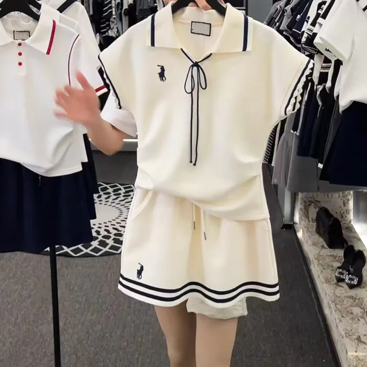 设计师款丨减龄系列>宽松版夏季透气T恤短裙休闲套装