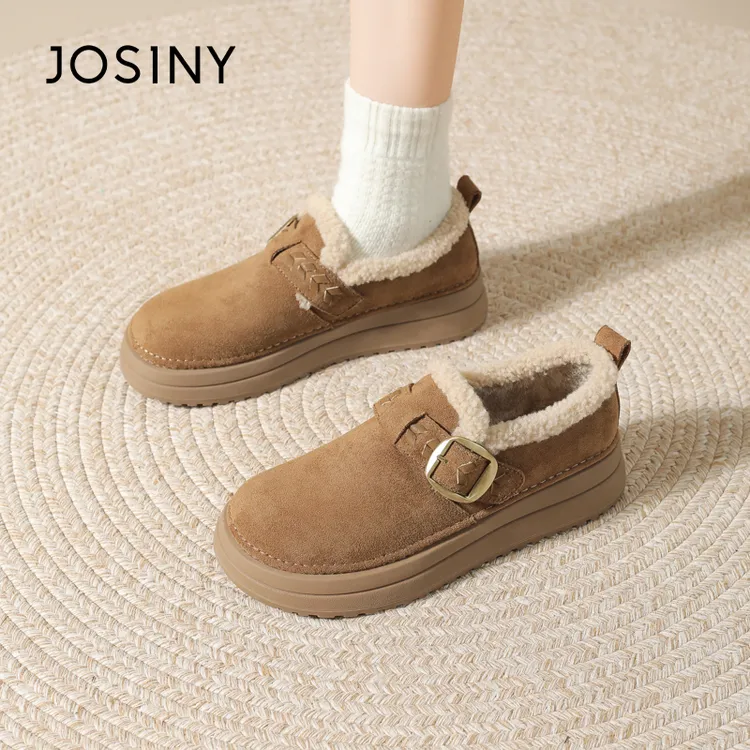 卓诗尼全包勃肯鞋女款2025新款冬季加绒加厚保暖棉鞋一脚蹬休闲鞋