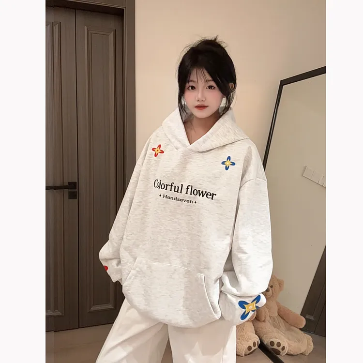 HandSeven【四时花境】重磅连帽卫衣潮牌刺绣情侣外套男款秋季宽松