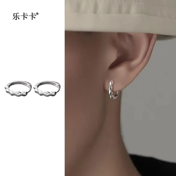 纯铜耳饰 小众简约轻奢耳饰女ins痞帅潮嘻哈时尚耳环男款设计个性