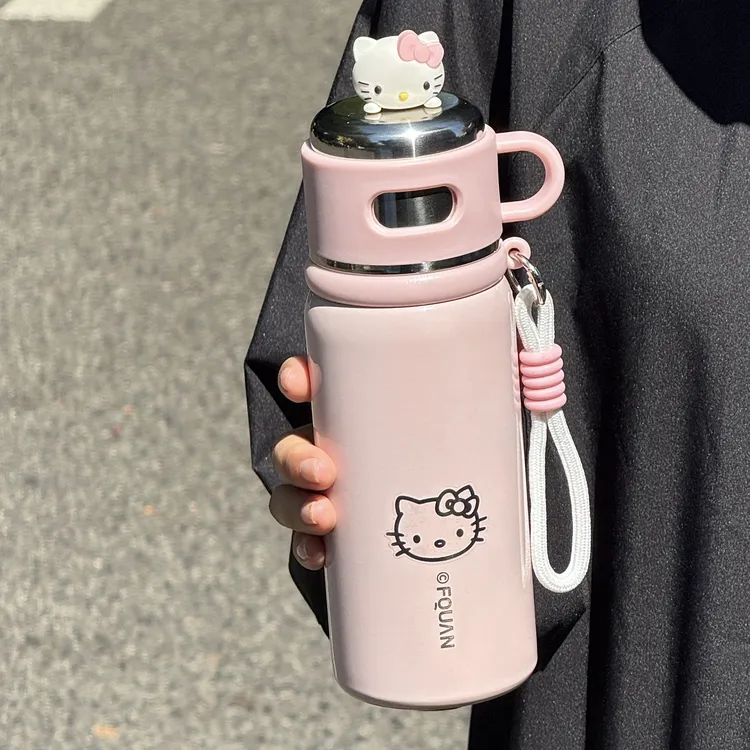 kitty保温杯泡茶不锈钢杯子带滤网便携喝水水杯冬季高颜值手提杯