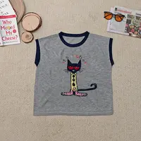 2025夏季新款宽松时尚卡通刺绣针织背心短袖T恤3141