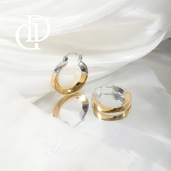 925银耳饰 梁雅帝新品【天空之境金银C圈】设计感百搭时尚纯银耳饰